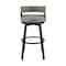 Armen Living Encinitas Outdoor Patio Counter Height Swivel Bar Stool in Aluminum and Wicker with Gray Cushions LCECBAGR26 - alternate 8